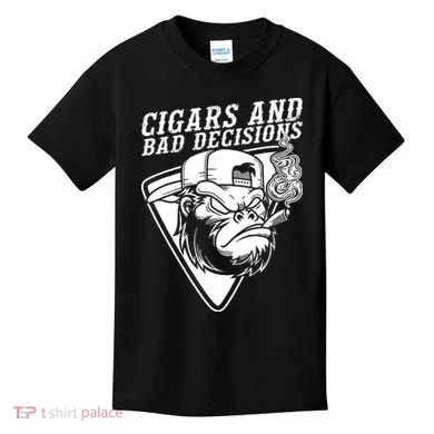 Monkey Cigars And Bad Decisions Kids T-Shirt