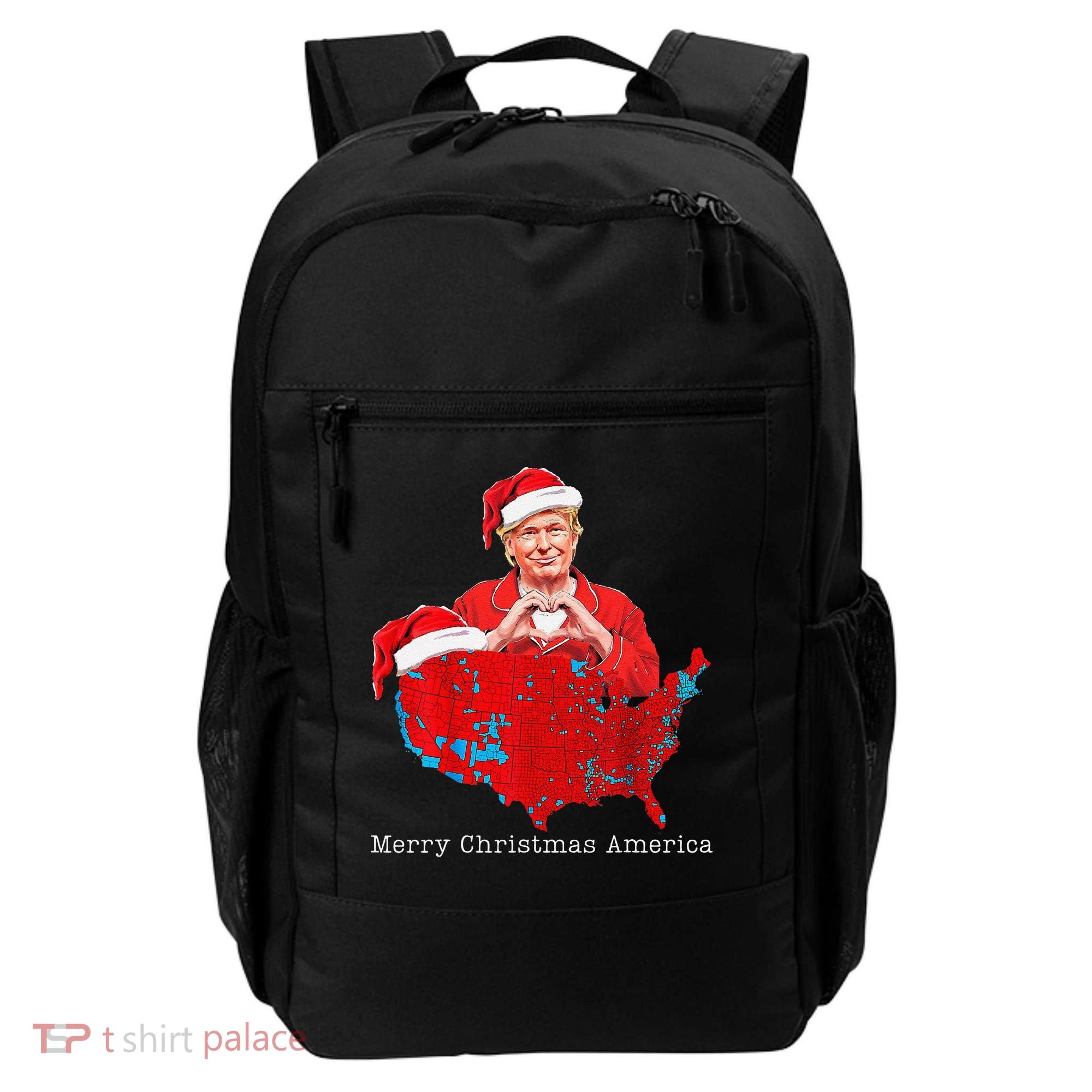 Merry Christmas America Donald Trump Coverage Xmas Pajamas Backpack