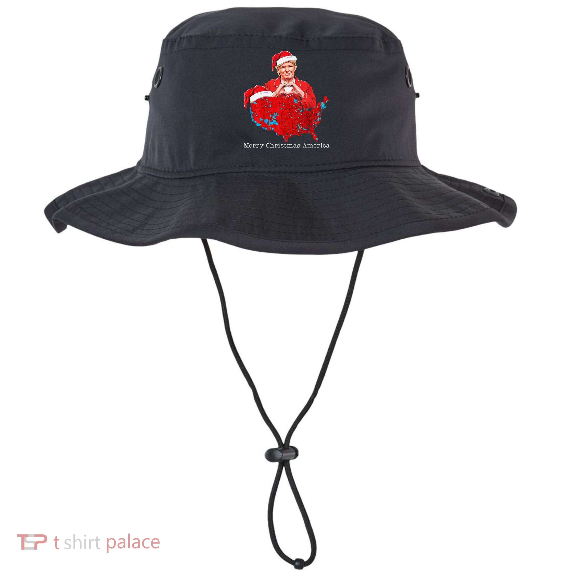 Merry Christmas America Donald Trump Coverage Xmas Pajamas Bucket Hat