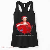 Merry Christmas America Donald Trump Coverage Xmas Pajamas Women's Tank Top thumb 0