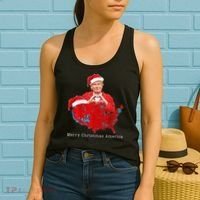 Merry Christmas America Donald Trump Coverage Xmas Pajamas Women's Tank Top thumb 2