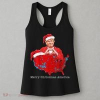 Merry Christmas America Donald Trump Coverage Xmas Pajamas Women's Tank Top thumb 3