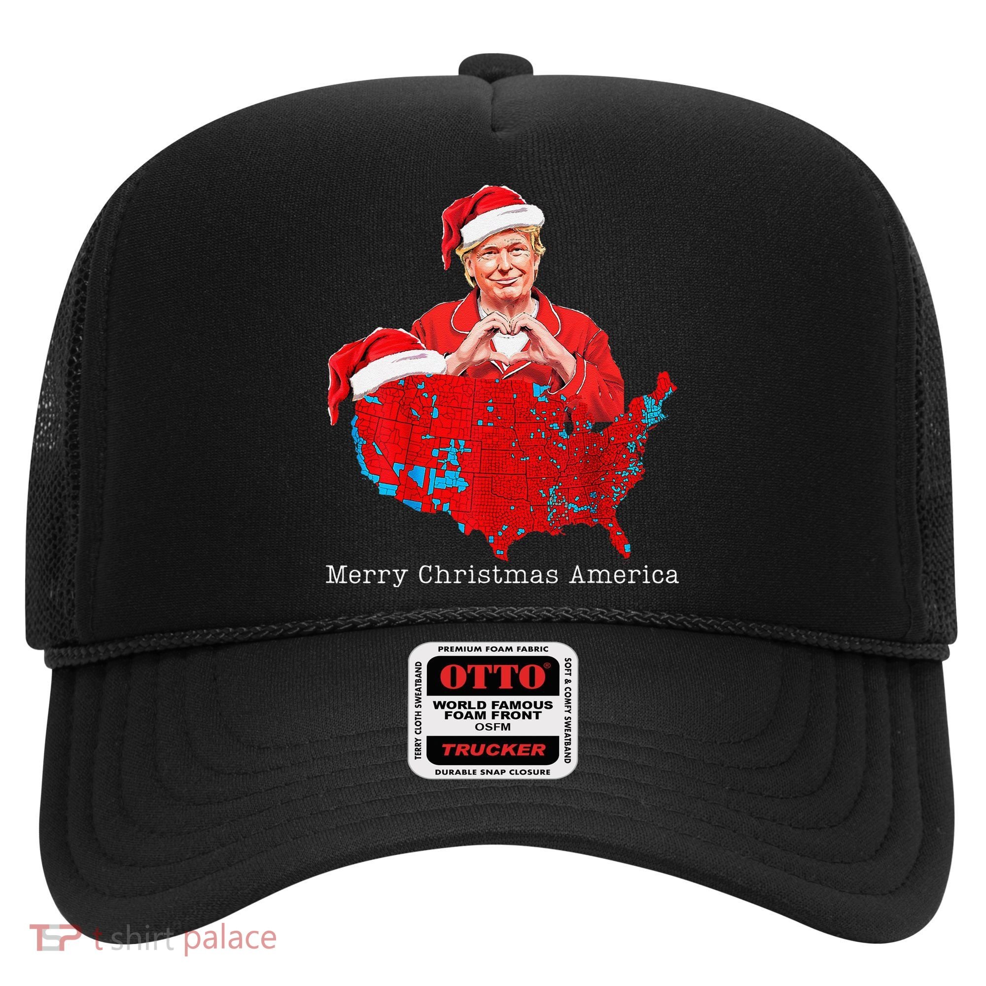 Merry Christmas America Donald Trump Coverage Xmas Pajamas Hat