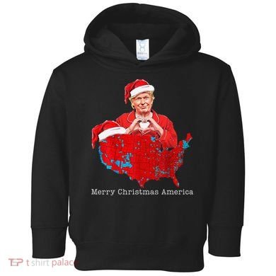 Merry Christmas America Donald Trump Coverage Xmas Pajamas Toddler Hoodie