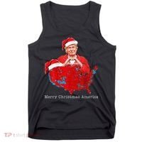 Merry Christmas America Donald Trump Coverage Xmas Pajamas Tank Top thumb 0