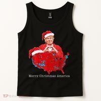 Merry Christmas America Donald Trump Coverage Xmas Pajamas Tank Top thumb 2