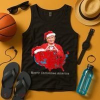 Merry Christmas America Donald Trump Coverage Xmas Pajamas Tank Top thumb 4
