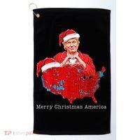Merry Christmas America Donald Trump Coverage Xmas Pajamas Golf Towel thumb 0