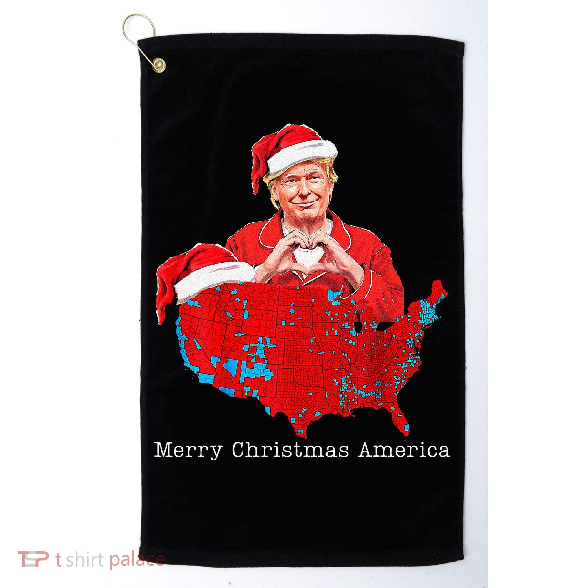 Merry Christmas America Donald Trump Coverage Xmas Pajamas Golf Towel