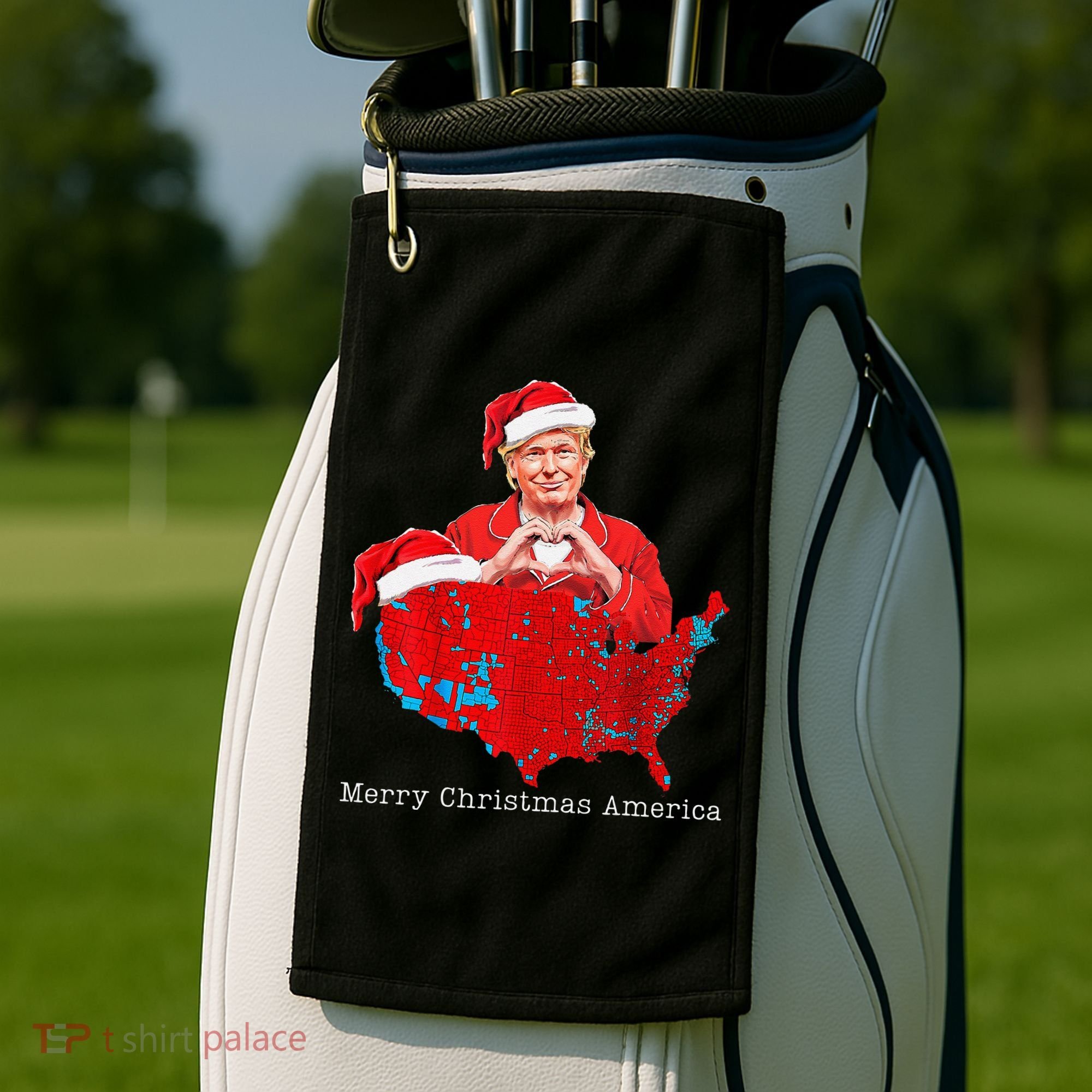 Merry Christmas America Donald Trump Coverage Xmas Pajamas Golf Towel