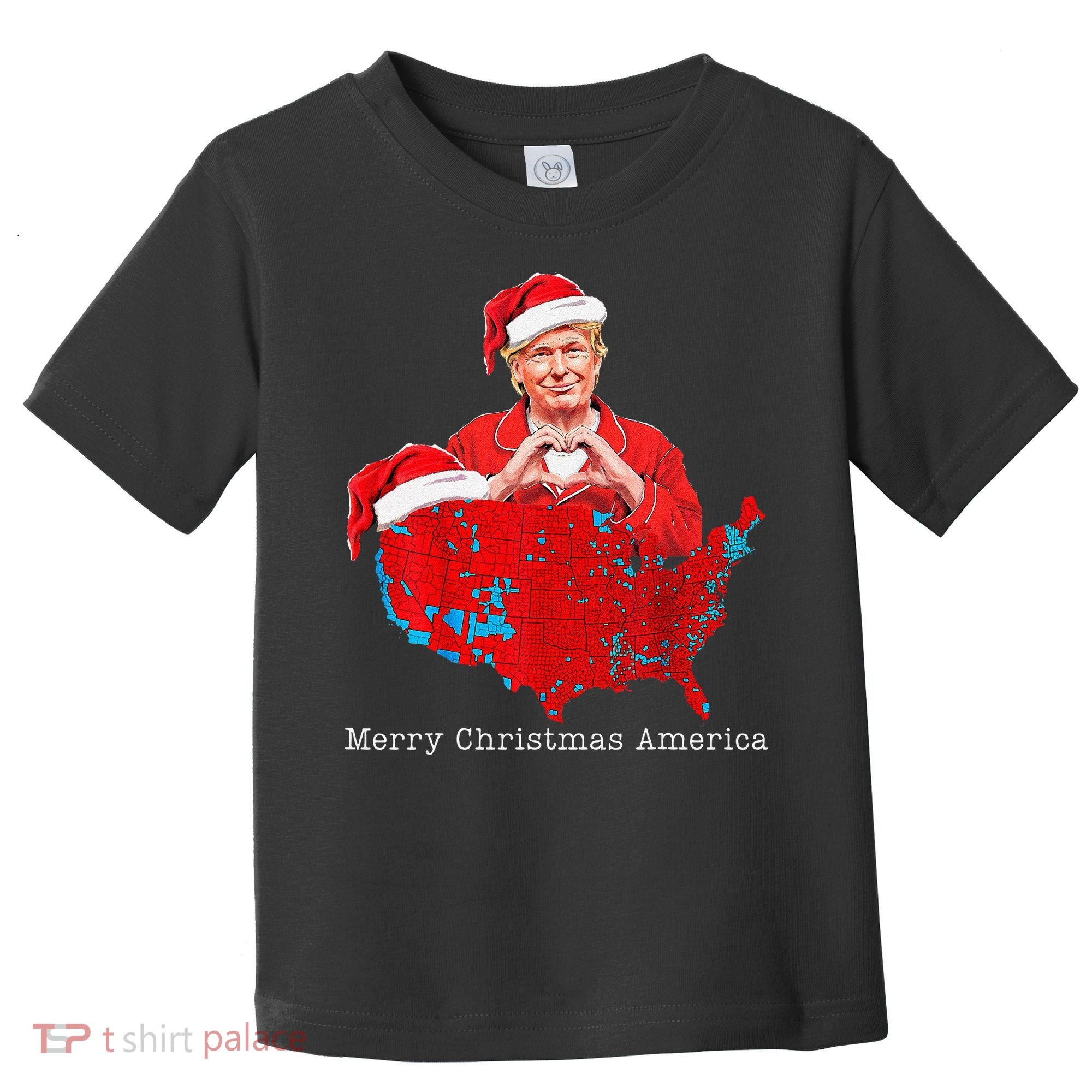 Merry Christmas America Donald Trump Coverage Xmas Pajamas Toddler T-Shirt