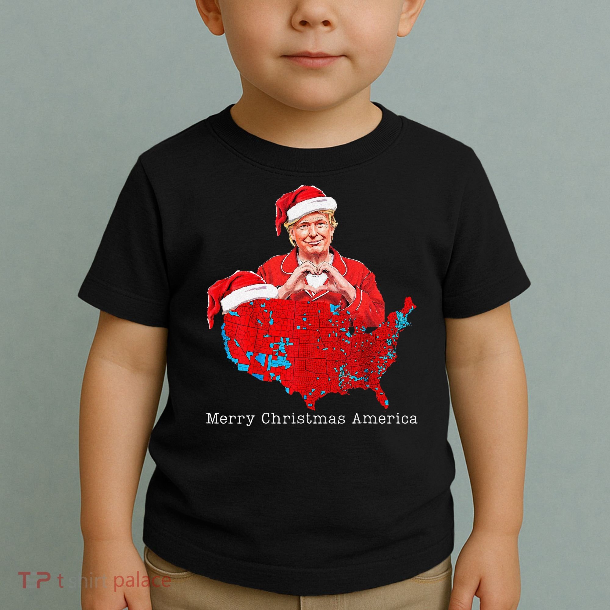 Merry Christmas America Donald Trump Coverage Xmas Pajamas Toddler T-Shirt