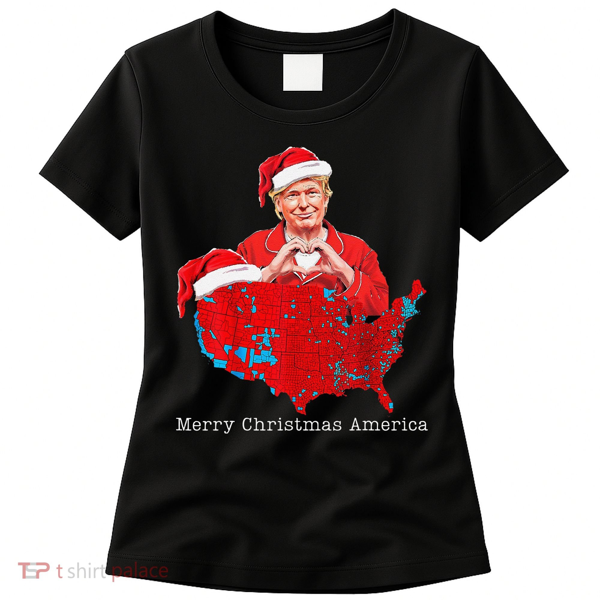 Merry Christmas America Donald Trump Coverage Xmas Pajamas Women's T-Shirt
