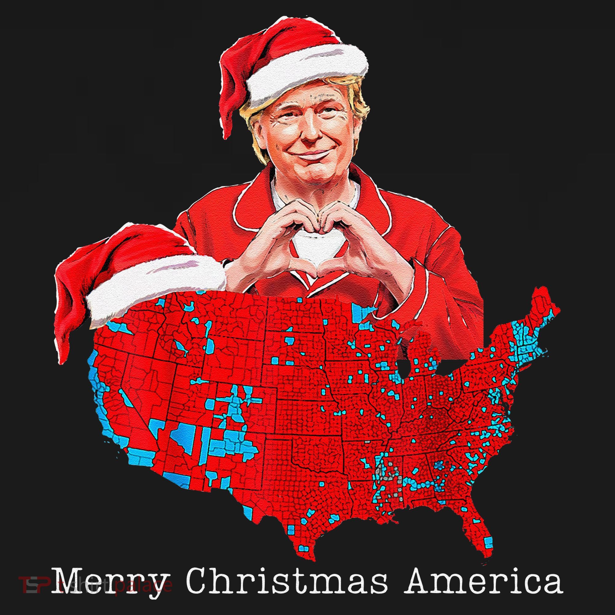 Merry Christmas America Donald Trump Coverage Xmas Pajamas Women's T-Shirt