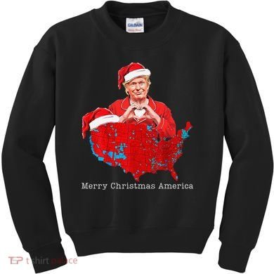 Merry Christmas America Donald Trump Coverage Xmas Pajamas Kids Sweatshirt