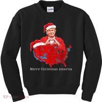Merry Christmas America Donald Trump Coverage Xmas Pajamas Kids Sweatshirt thumb 0