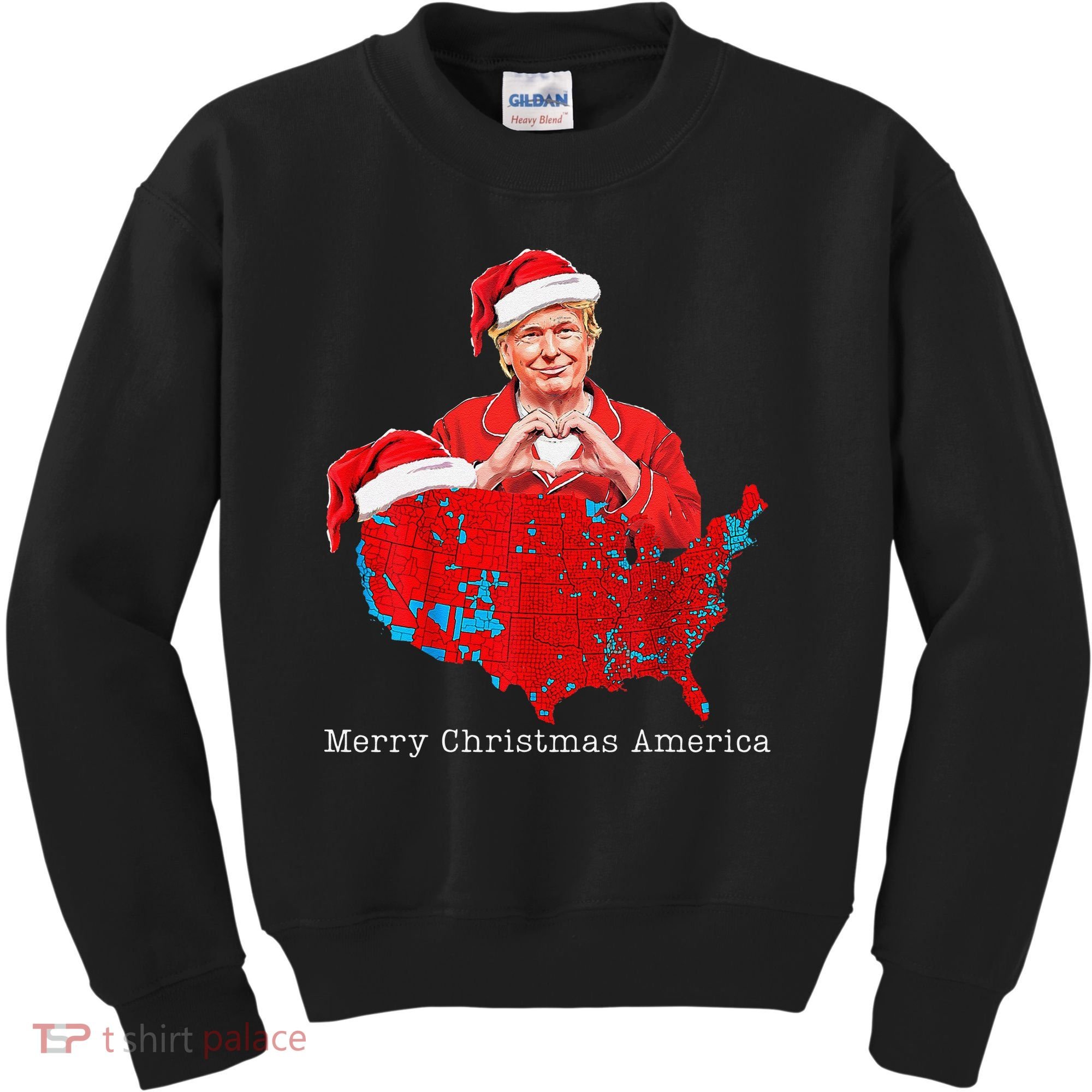 Merry Christmas America Donald Trump Coverage Xmas Pajamas Kids Sweatshirt