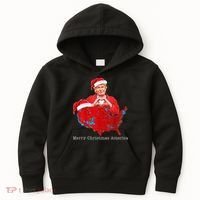 Merry Christmas America Donald Trump Coverage Xmas Pajamas Kids Hoodie thumb 0