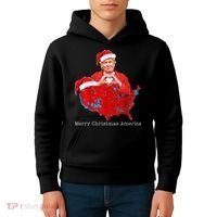 Merry Christmas America Donald Trump Coverage Xmas Pajamas Kids Hoodie thumb 4