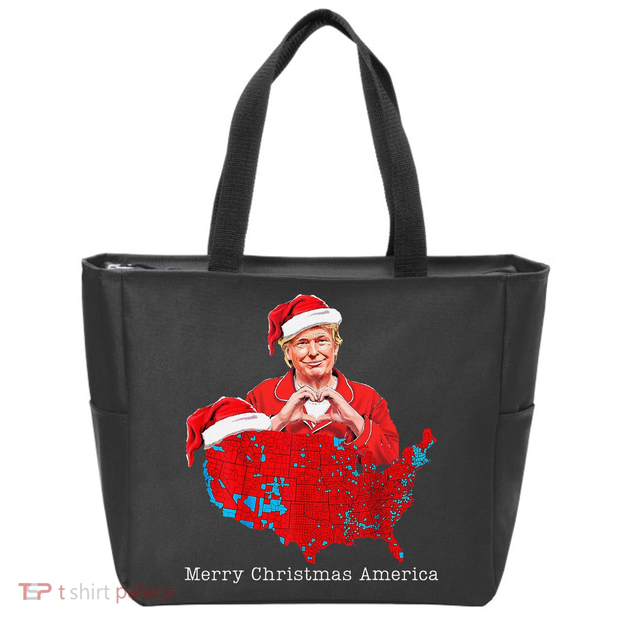 Merry Christmas America Donald Trump Coverage Xmas Pajamas Tote Bag