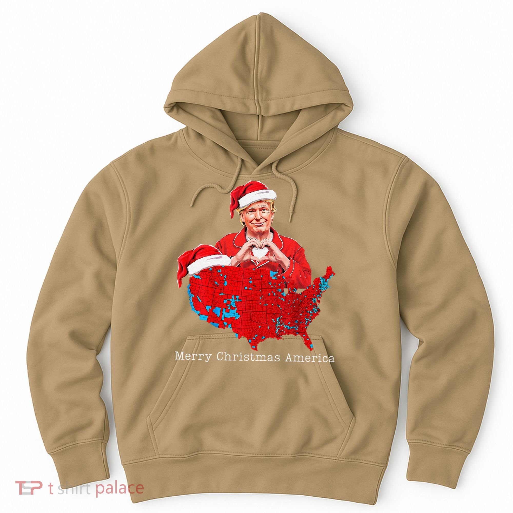 Merry Christmas America Donald Trump Coverage Xmas Pajamas Hoodie
