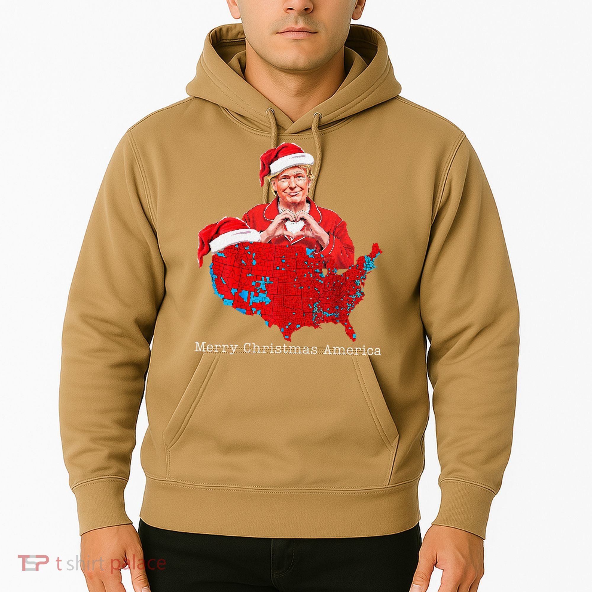 Merry Christmas America Donald Trump Coverage Xmas Pajamas Hoodie