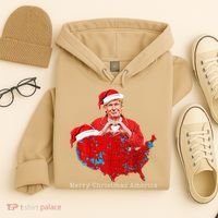 Merry Christmas America Donald Trump Coverage Xmas Pajamas Hoodie thumb 4