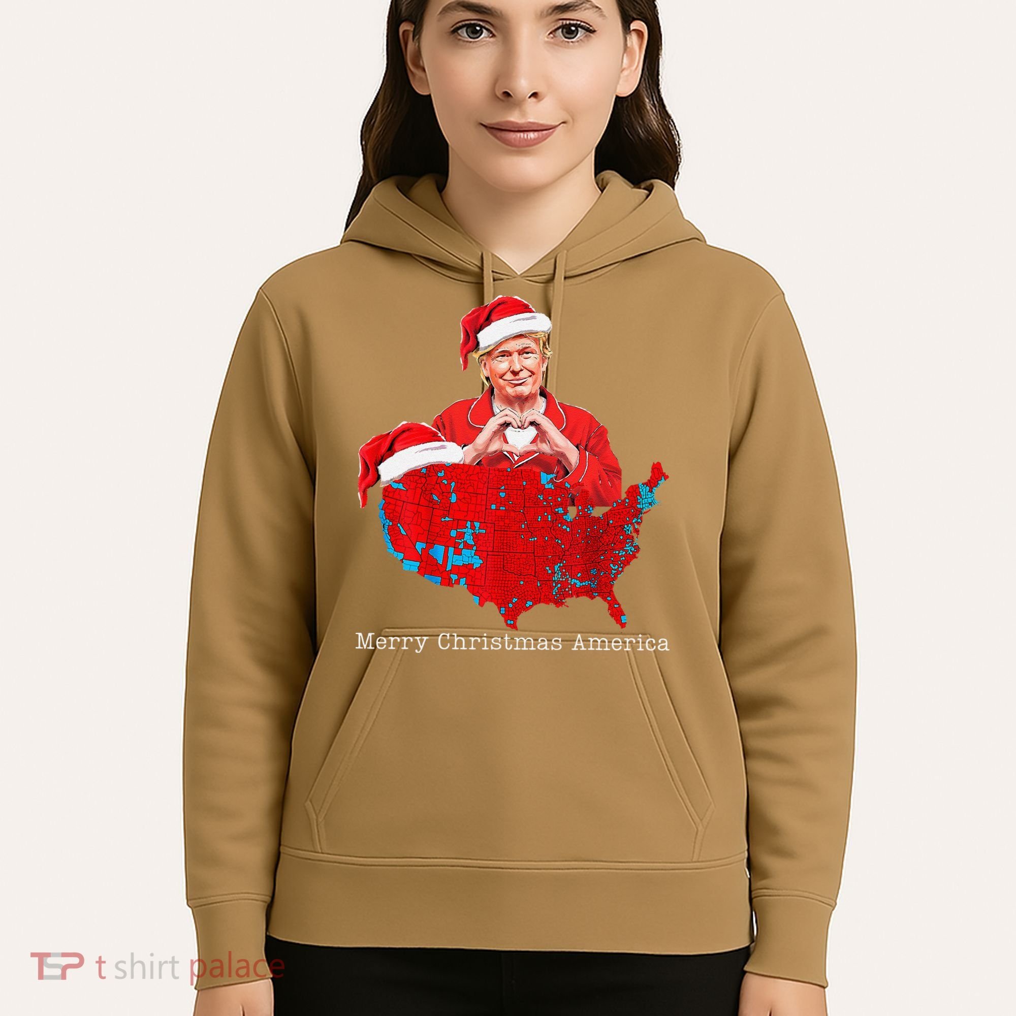 Merry Christmas America Donald Trump Coverage Xmas Pajamas Hoodie