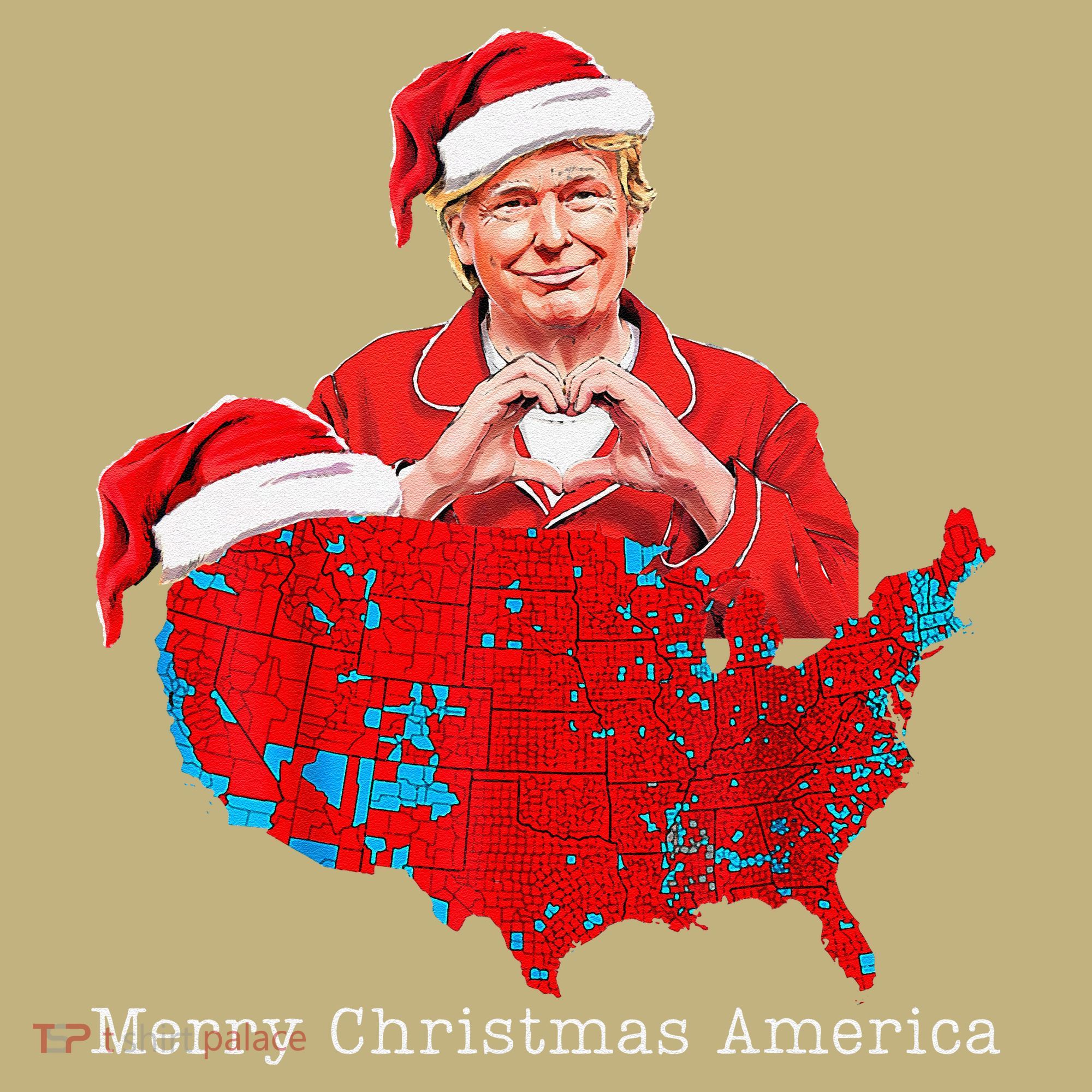 Merry Christmas America Donald Trump Coverage Xmas Pajamas Hoodie