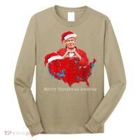 Merry Christmas America Donald Trump Coverage Xmas Pajamas Long Sleeve Shirt thumb 0