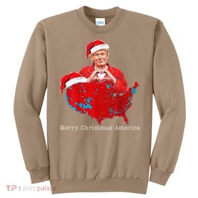Merry Christmas America Donald Trump Coverage Xmas Pajamas Sweatshirt