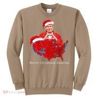 Merry Christmas America Donald Trump Coverage Xmas Pajamas Sweatshirt thumb 0
