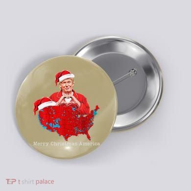Merry Christmas America Donald Trump Coverage Xmas Pajamas Button