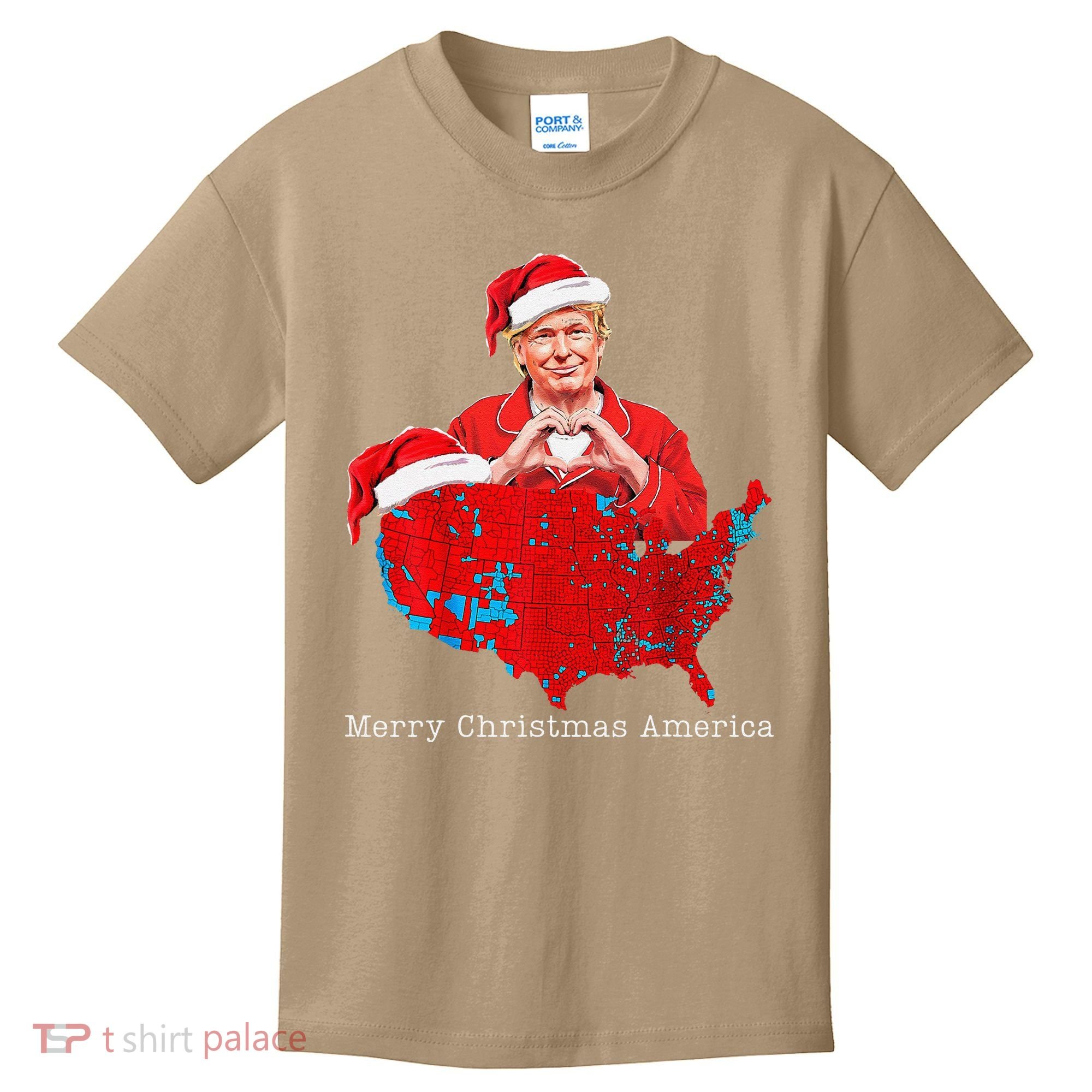 Merry Christmas America Donald Trump Coverage Xmas Pajamas Kids T-Shirt