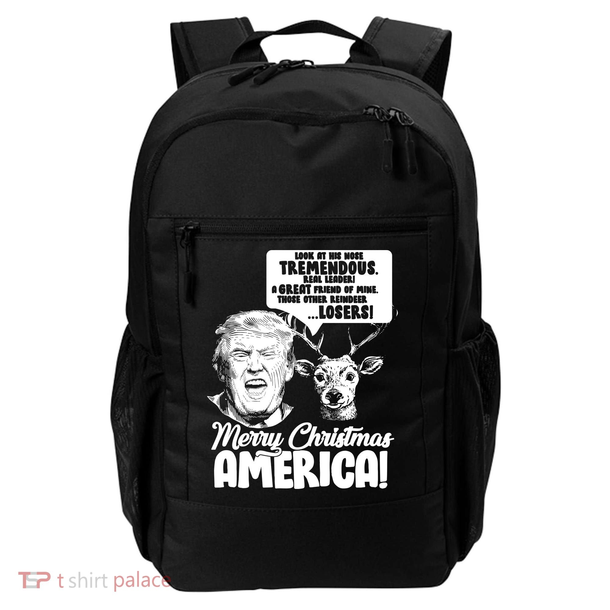 Merry Christmas America Trump Reindeer Backpack