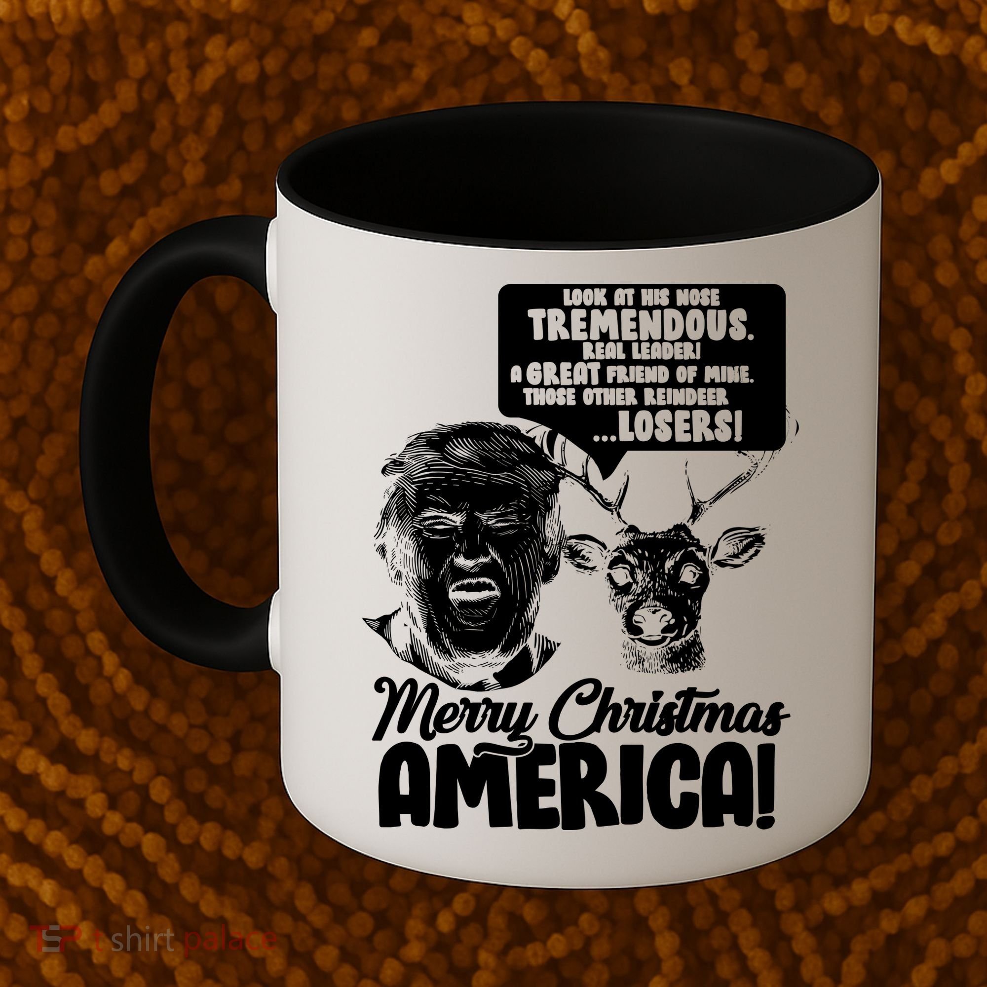 Merry Christmas America Trump Reindeer Coffee Mug