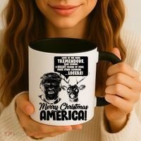 Merry Christmas America Trump Reindeer Coffee Mug thumb 3