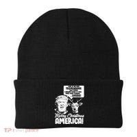 Merry Christmas America Trump Reindeer Beanie thumb 0