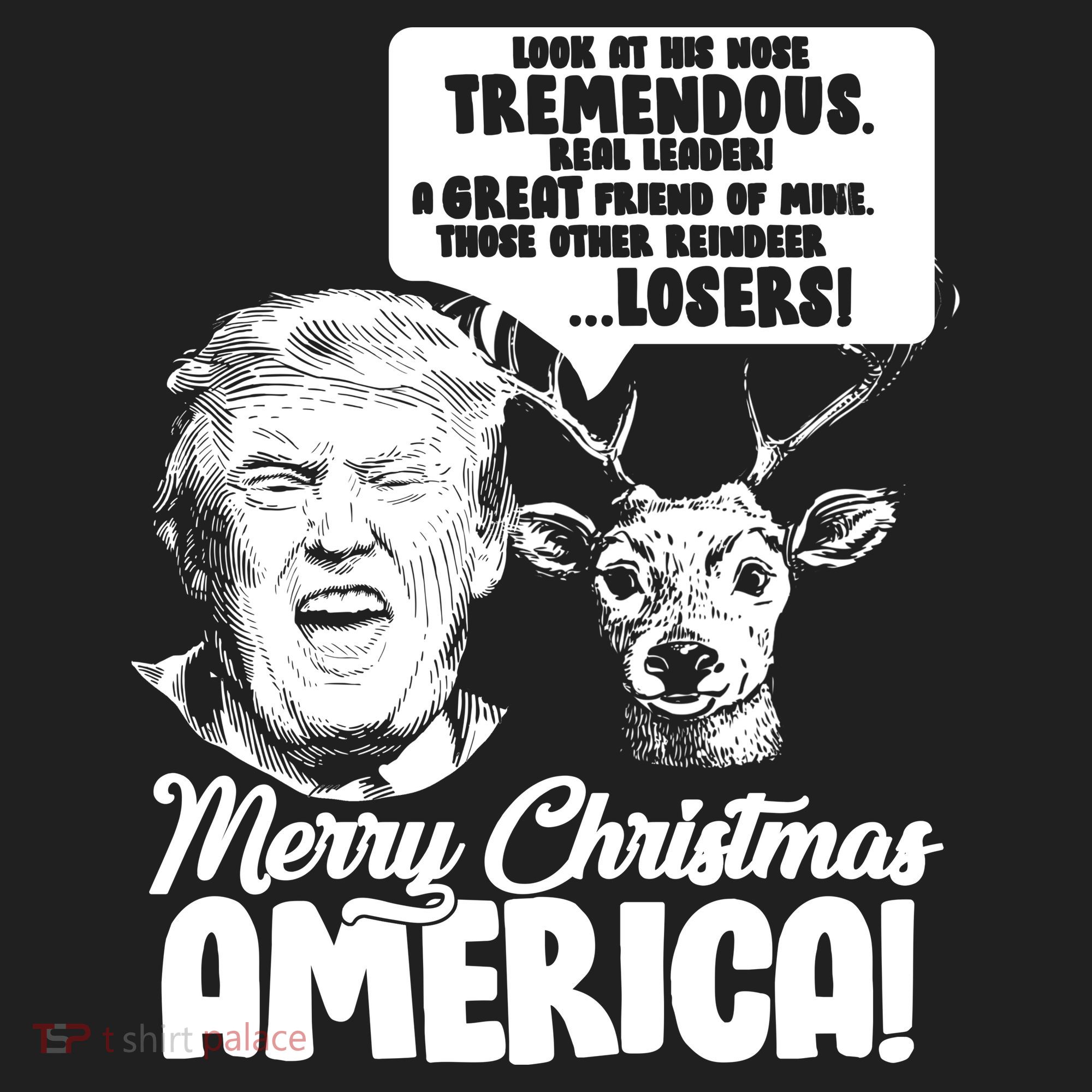 Merry Christmas America Trump Reindeer Golf Towel
