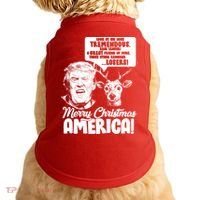 Merry Christmas America Trump Reindeer Doggie Tank thumb 0