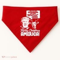 Merry Christmas America Trump Reindeer USA-Made Doggie Bandana thumb 0