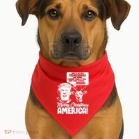 Merry Christmas America Trump Reindeer USA-Made Doggie Bandana thumb 1
