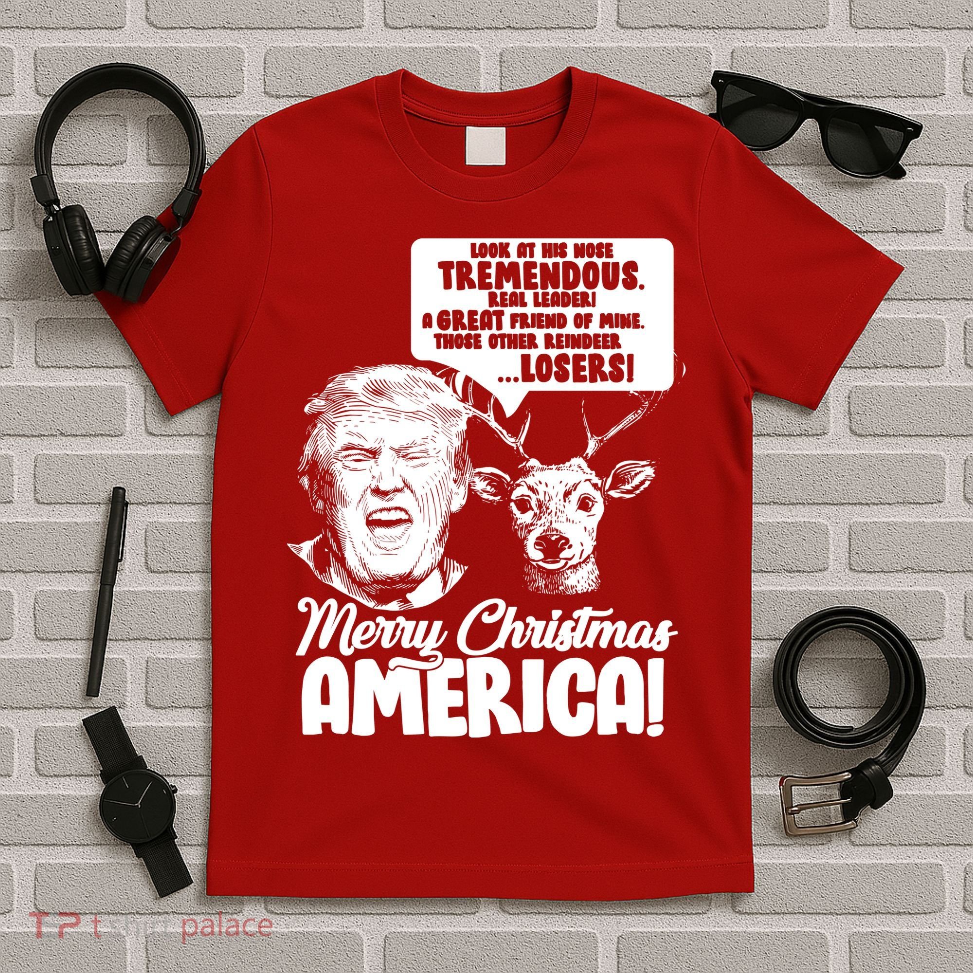 Merry Christmas America Trump Reindeer T-Shirt