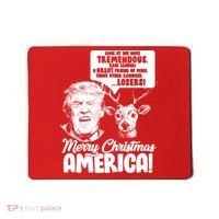 Merry Christmas America Trump Reindeer Mousepad thumb 0