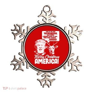 Merry Christmas America Trump Reindeer Ornament