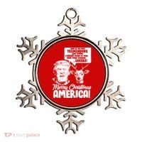 Merry Christmas America Trump Reindeer Ornament thumb 0