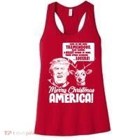 Merry Christmas America Trump Reindeer Women's Tank Top thumb 0
