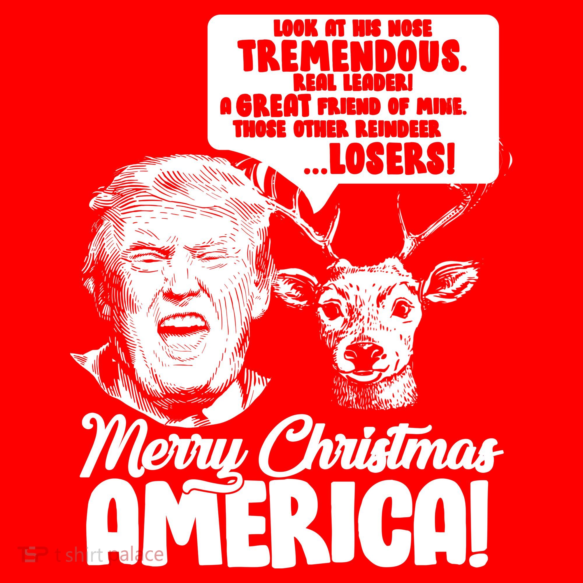 Merry Christmas America Trump Reindeer Baby Bodysuit