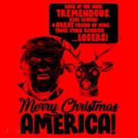 Merry Christmas America Trump Reindeer Santa Hat thumb 1