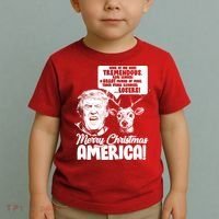 Merry Christmas America Trump Reindeer Toddler T-Shirt thumb 2